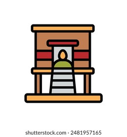 Smart Farm Chicken Coop Icon Vector Illustration