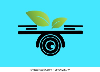  smart farm with drone control. Innovation technology for agricultural company.