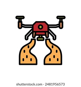 Smart Farm Drone Icon Vector Illustration