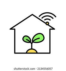 smart farm flat icon vector