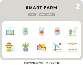 Smart Farm Flat  Icons Pack for UI. Pixel perfect thin line vector icon set for web design and website application.
