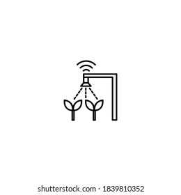 Smart farm icon. Internet of things icon. Simple, outline, black, flat, lineal.