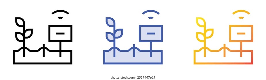 smart farm icon. Linear, Blue Fill and Gradient Style Design Isolated On White Background