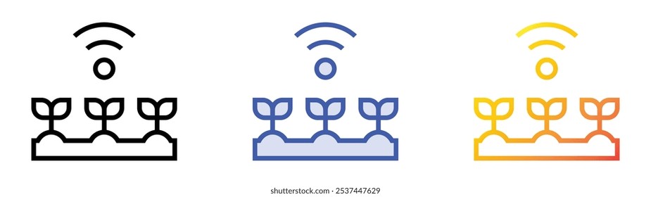 smart farm icon. Linear, Blue Fill and Gradient Style Design Isolated On White Background