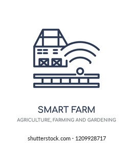 Smart farm icon. Smart farm linear symbol design from Agriculture, Farming and Gardening collection. Simple outline element vector illustration on white background.