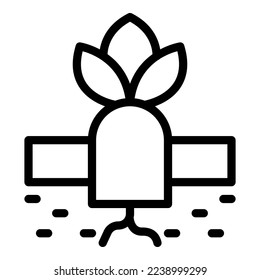 Smart farm icon outline vector. Digital future. Plant sensor