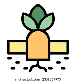 Smart farm icon outline vector. Digital future. Plant sensor color flat
