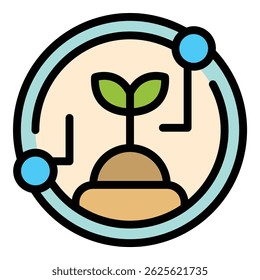 Smart farm icon. Outline Smart farm vector icon for web design isolated on white background color flat