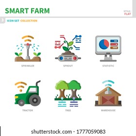 conjunto de iconos de conjunto de servidores inteligentes, estilo plano, vector e ilustración