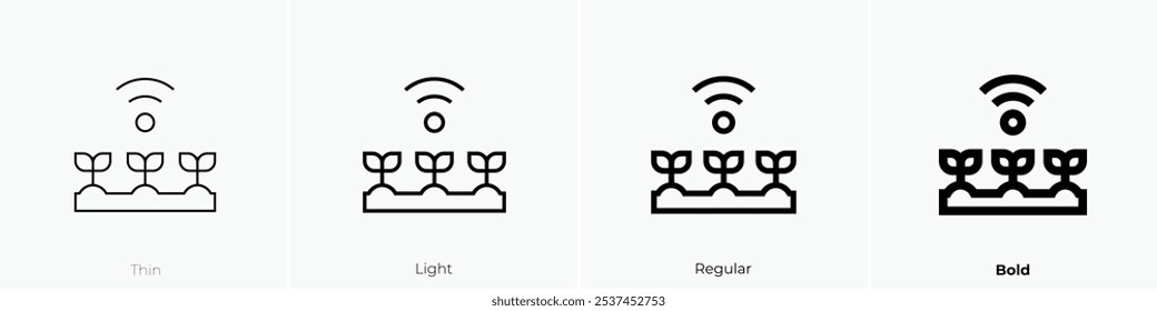 smart farm icon. Thin, Light Regular And Bold style design isolated on white background