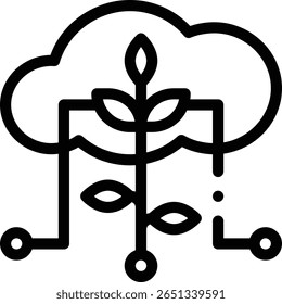icono de granja inteligente. Diseño De Estilo Lineal Delgado Aislado Sobre Fondo Blanco