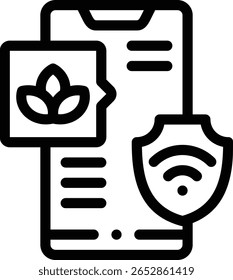Smart-Farm-Symbol. Design mit dünnen linearen Stilen einzeln auf weißem Hintergrund