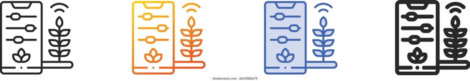 smart farm icon.Thin Linear, Gradient, Blue Stroke and bold Style Design Isolated On White Background