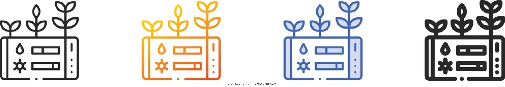 smart farm icon.Thin Linear, Gradient, Blue Stroke and bold Style Design Isolated On White Background