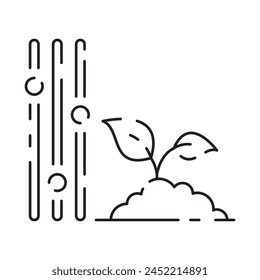 Smart farm line icon, smart farming and agriculture icon or sign, vector
