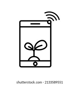 smart farm line icon set