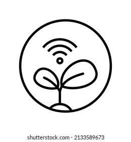 smart farm line icon set