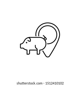 Smart farm, location pin icon. Element of smart farm thin line icon