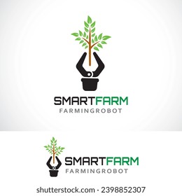 plantilla de diseño de logotipo de granja de servidores inteligentes