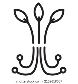 The smart farm logo.Eco tech template.Vector flat illustration. Isolated on white background.