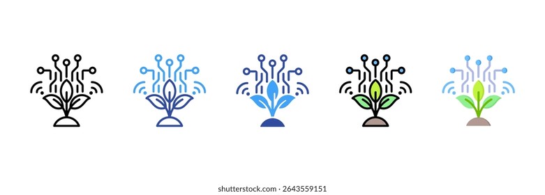Conjunto de iconos de estilo múltiple de granja inteligente
