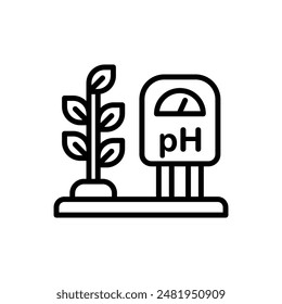 Smart Farm Ph Outline Icon Vector Illustration