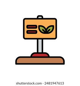 Smart Farm Plant Board Icon Vector Illustration