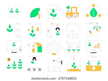 Smart Farm Simple Icon Element