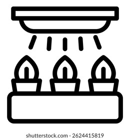 Smart farm system is automatically watering and lighting plants growing