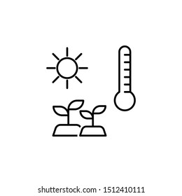 Smart farm, temperature icon. Element of smart farm thin line icon