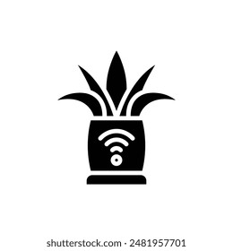 Smart Farm Vase Filled Icon Vector Illustration