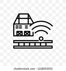 Smart farm vector linear icon isolated on transparent background, Smart farm transparency concept can be used for web and mobile