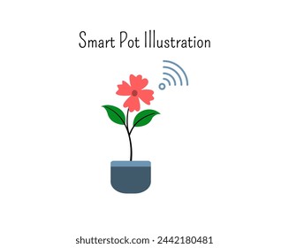 Smart farming and agriculture concept. Smart pot illustration. Smart farming illustration. Suitable for infographics, social media, education and awareness.
