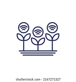 smart farming and agriculture technology line icon