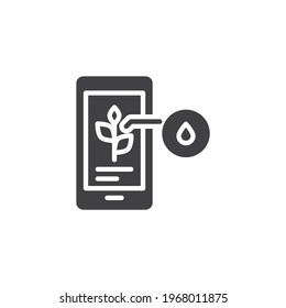 Smart farming control vector icon. filled flat sign for mobile concept and web design. Agriculture technology glyph icon. Symbol, logo illustration. Vector graphics