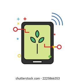 smart farming icon, agriculture, ecology, digital. very suitable for websites, apps and others.