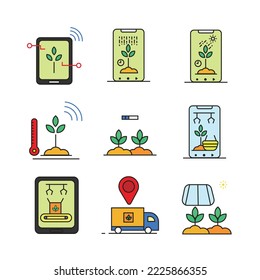 smart farming icon, agriculture, ecology, digital. very suitable for websites, apps and others.