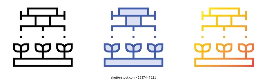 smart farming icon. Linear, Blue Fill and Gradient Style Design Isolated On White Background