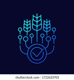 Smart farming icon, linear design