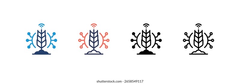 Smart Farming icon set multiple style collection