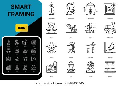  smart farming icon set. vector illustration.