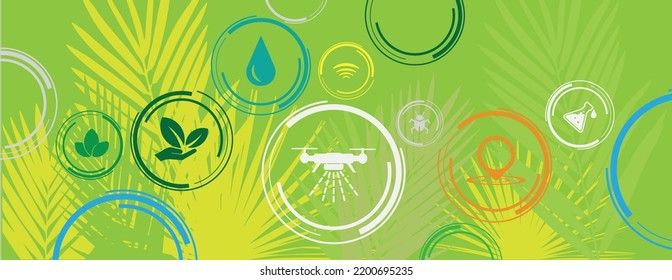 smart farming icons on white background