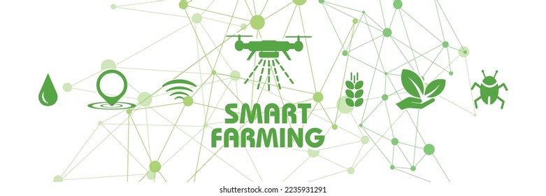 smart farming icons on white background