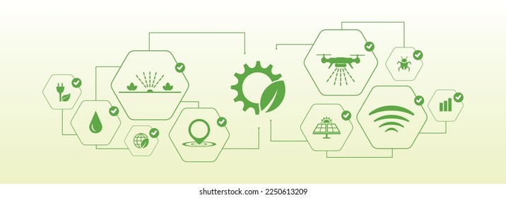 smart farming icons on white background