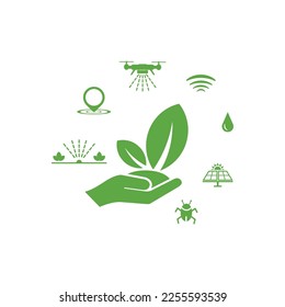 smart farming icons on white background