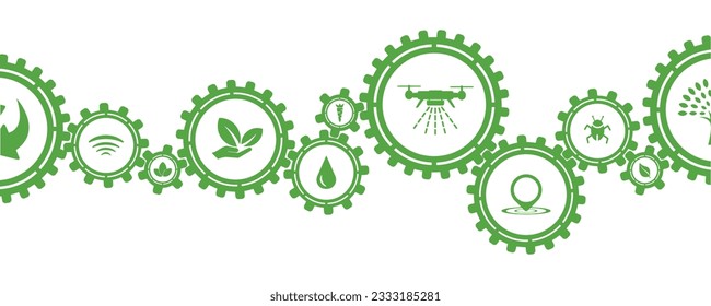 smart farming icons on white background