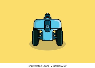 Intelligente Landwirtschaft Industrie Roboter Vektorgrafik. Bauerntransportobjekte Icon Konzept. Roboter in der Landwirtschaft, landwirtschaftliche Roboter, Roboter-Gewächshaus.