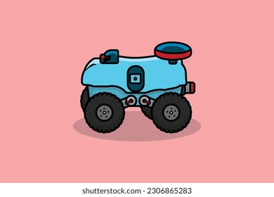 Smart Farming Industry Robot vector illustration. Farm transportation objects icon concept. Robots in agriculture, farming robot, robot greenhouse.