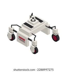 Smart farming isometric icon with agricultural robot 3d vector illustration