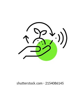 Smart farming remote sensors and artificial intelligence for crops. Pixel perfect, editable stroke icons